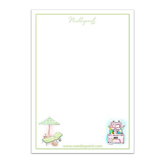 Champagne Cooler & Chaise Lounge Notepad Accessories Needlepoint.Com 
