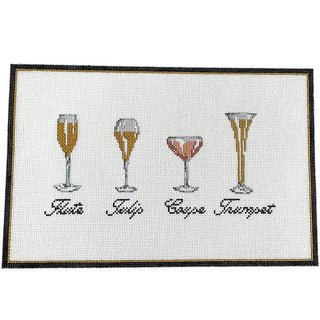 Champagne Glasses Painted Canvas The Gingham Stitchery 
