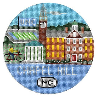 Chapel Hill Round Painted Canvas Doolittle Stitchery 
