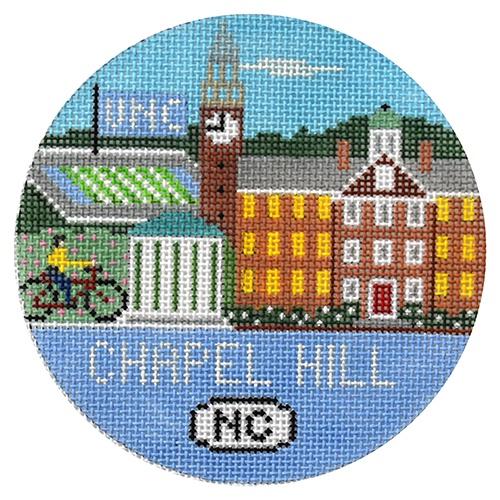 Chapel Hill Round Painted Canvas Doolittle Stitchery 
