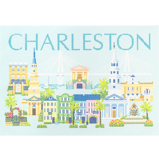 Charleston Travel Pillow Canvas Printed Canvas Needlepoint To Go 
