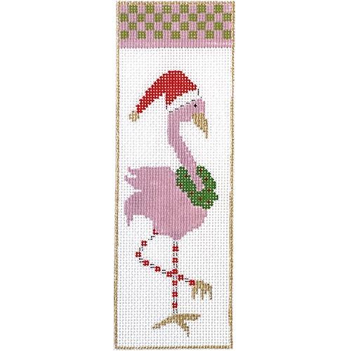 Chartreuse Flamingo with Stitch Guide Painted Canvas The Princess & Me 