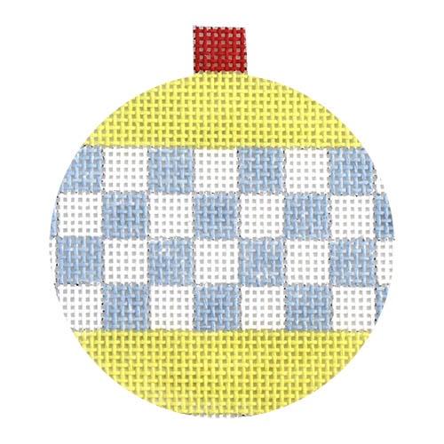 Check Band Bauble Painted Canvas Pippin  - 1