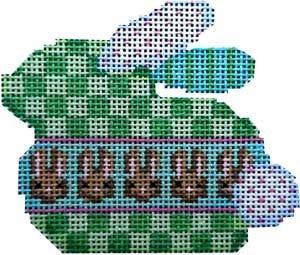 Checked / Bunnies Baby Bunny Painted Canvas Associated Talents 
