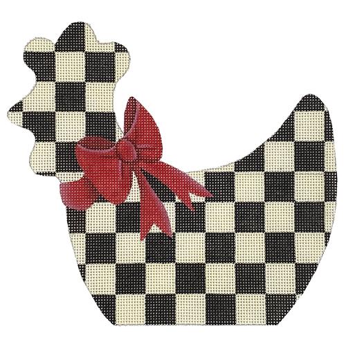 Checked Chicken Painted Canvas Raymond Crawford Designs 