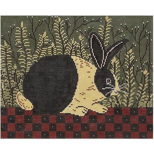 Checkerboard Bunny Painted Canvas Cooper Oaks Design  - 1