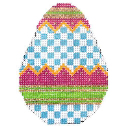 Checkerboard Egg Painted Canvas The Princess & Me 
