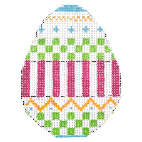 Checkerboard Stripes Egg Painted Canvas The Princess & Me  - 1