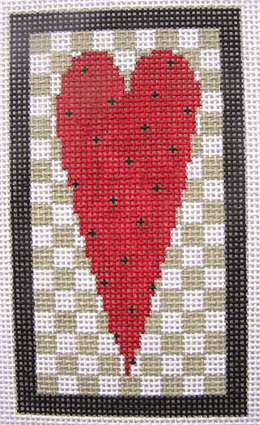 Checkered Heart Painted Canvas Pippin  - 1