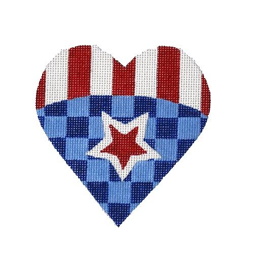 Checkered Star Heart Painted Canvas Pepperberry Designs  - 1