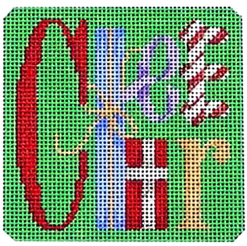 Cheer Square Ornament on 18 Painted Canvas Associated Talents  - 1