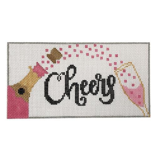 Cheers Champagne   Pink Painted Canvas Rachel Donley  - 1