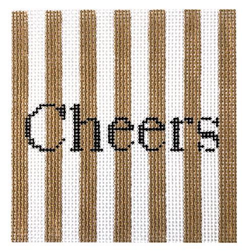 Cheers - Stripes Painted Canvas SilverStitch Needlepoint 