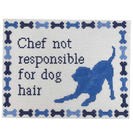 Chef Not Responsible for Dog Hair Painted Canvas Atlantic Blue Canvas 