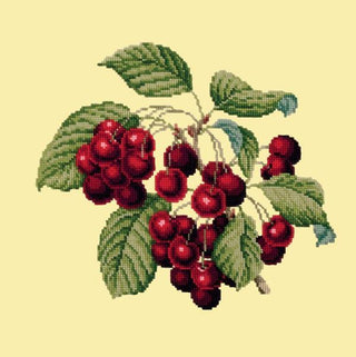 Cherries Needlepoint Kit Kits Elizabeth Bradley Design Butter Yellow 
