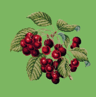 Cherries Needlepoint Kit Kits Elizabeth Bradley Design Grass Green 
