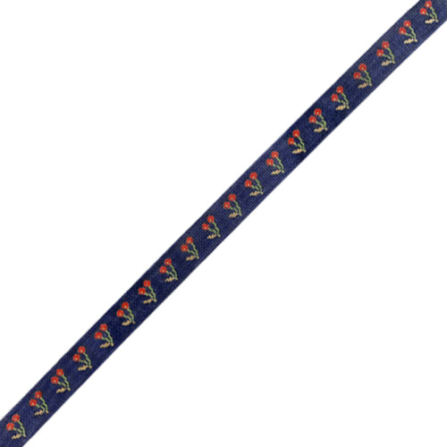Cherry Belt on Navy Painted Canvas The Plum Stitchery  - 1