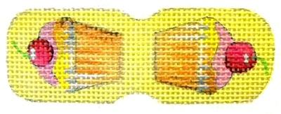 Cherry Cupcake Scissor Finder Painted Canvas Kirk & Bradley 
