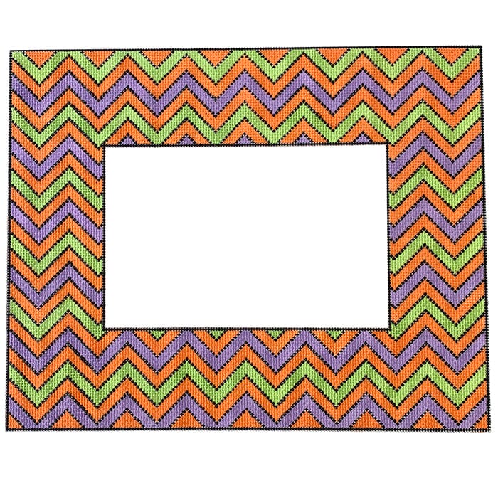 Chevron Halloween Frame Painted Canvas Tina Griffin Designs 