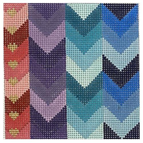 Chevron Square Painted Canvas Danji Designs  - 1