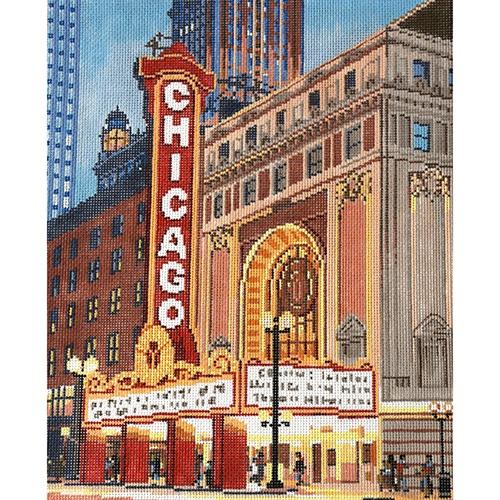 Chicago Street Scene Painted Canvas The Meredith Collection 