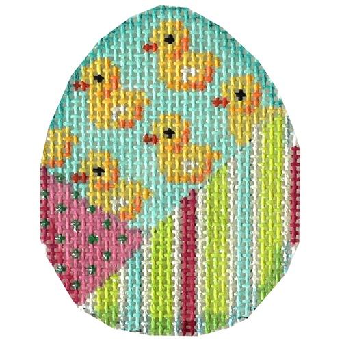 Chick, Dots, Stripes Patch Mini Egg Painted Canvas Associated Talents 