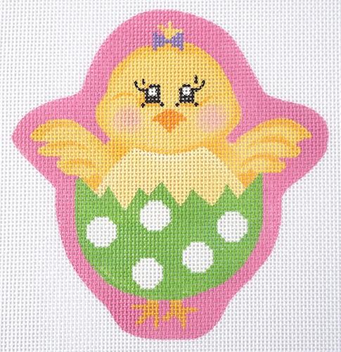 Chick in Egg Painted Canvas Pepperberry Designs 