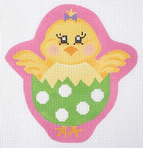 Chick in Egg Painted Canvas Pepperberry Designs 
