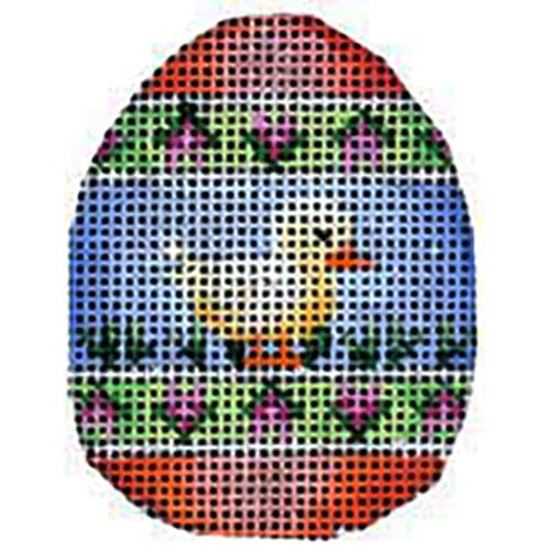 Chick / Tulip Stripes Mini Egg Painted Canvas Associated Talents 