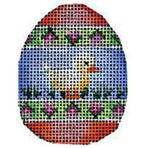 Chick / Tulip Stripes Mini Egg Painted Canvas Associated Talents  - 1