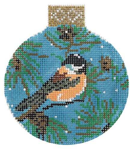 Chickadee Reflection Painted Canvas Whimsy and grace - 1