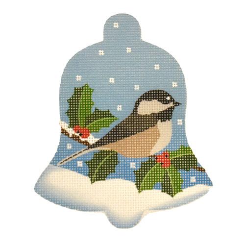 Chickadee Snow Bell Painted Canvas Pepperberry Designs 