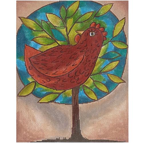 Chicken in a Tree Painted Canvas The Meredith Collection 