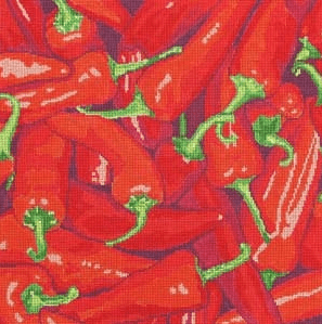 Chili Peppers Painted Canvas Jean Smith 