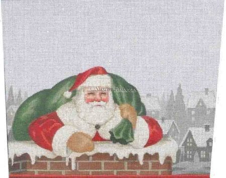 Chimney Santa Cuff Painted Canvas Susan Roberts Needlepoint Designs Inc. 