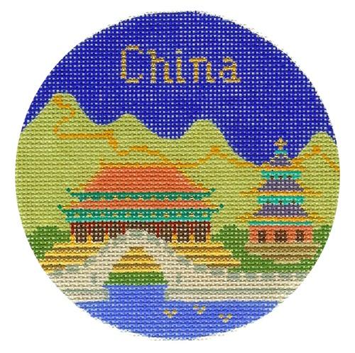 China Ornament Painted Canvas Silver Needle  - 1