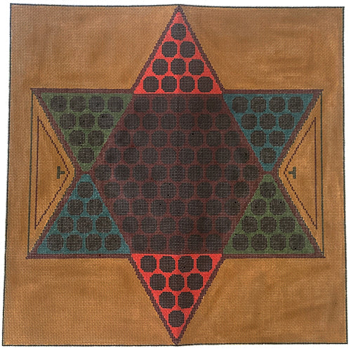 Chinese Checkers Painted Canvas Cooper Oaks Design  - 1