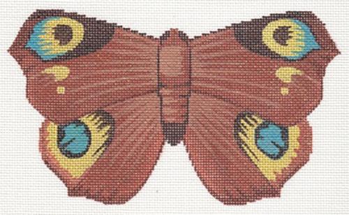 Chocolate and Turquoise Butterfly Painted Canvas Labors of Love Needlepoint 