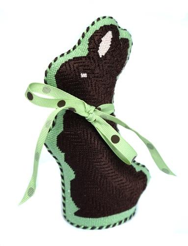 Chocolate Bunny Painted Canvas Ewe & Eye  - 1