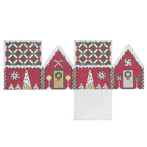 Chocolate Trellis Red Velvet House Painted Canvas Susan Roberts Needlepoint Designs Inc. 
