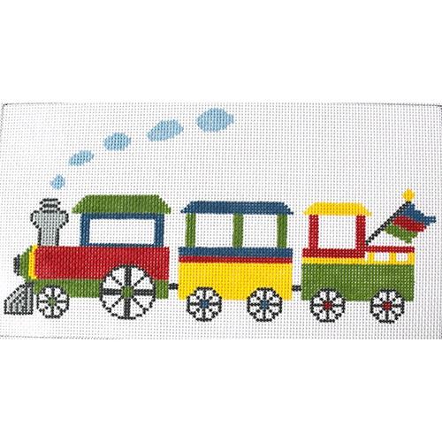 Choo Choo Pillow Painted Canvas J. Child Designs  - 1