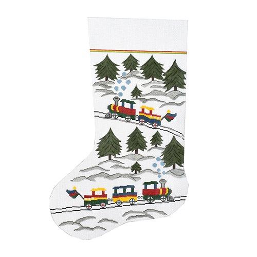Choo Choo Stocking Painted Canvas J. Child Designs  - 1