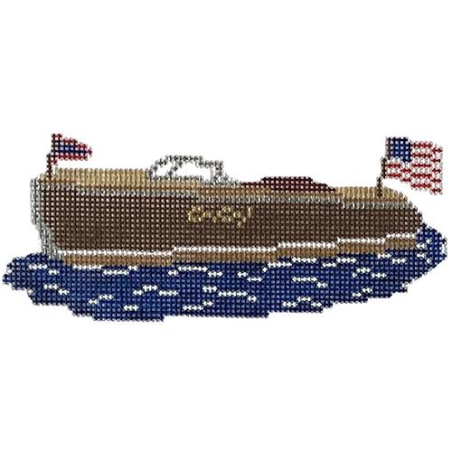 Chris Craft Boat Painted Canvas Morgan Julia Designs 