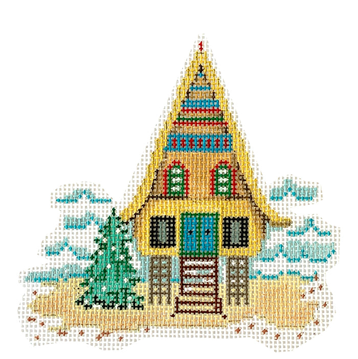Christmas A frame Ornament Painted Canvas Patti Mann  - 1