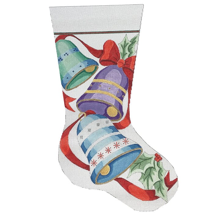 Christmas Bells Stocking on 13 Painted Canvas CBK Needlepoint Collections 
