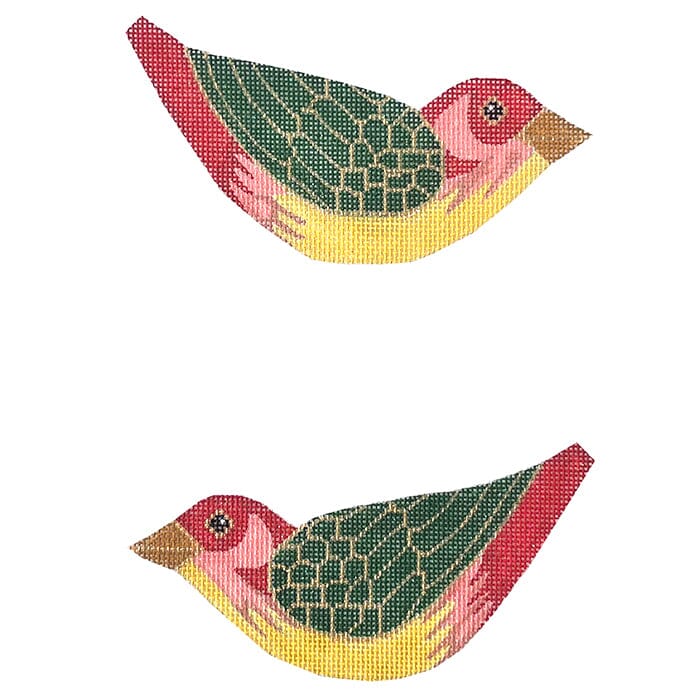 Christmas Bird Double Sided Clip On Painted Canvas Labors of Love Needlepoint  - 1