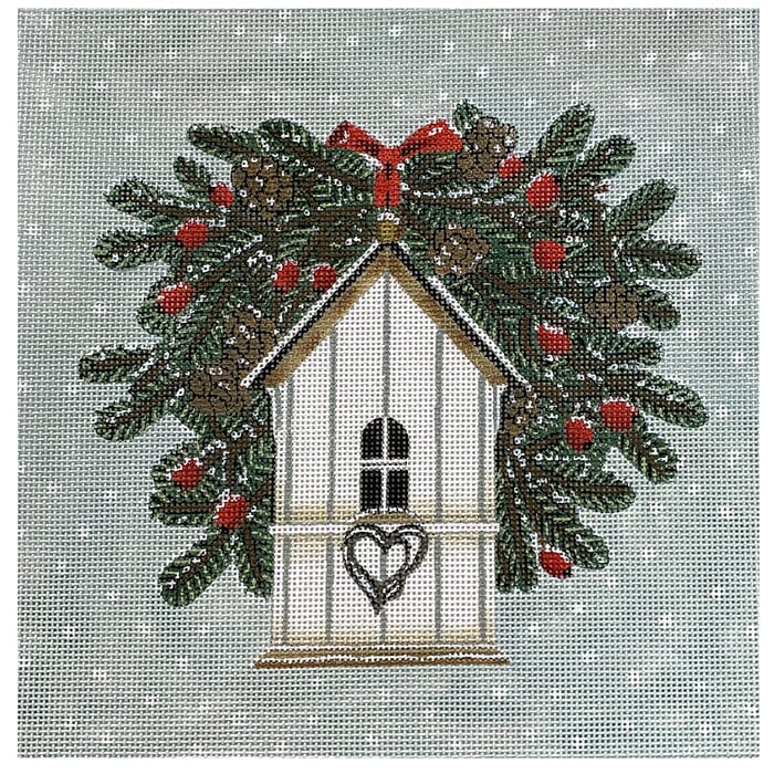 Christmas Birdhouse Painted Canvas Painted Pony Designs  - 1