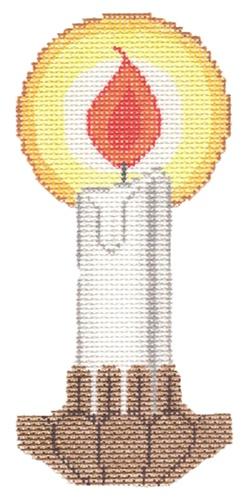 Christmas Candle Painted Canvas Labors of Love Needlepoint  - 1