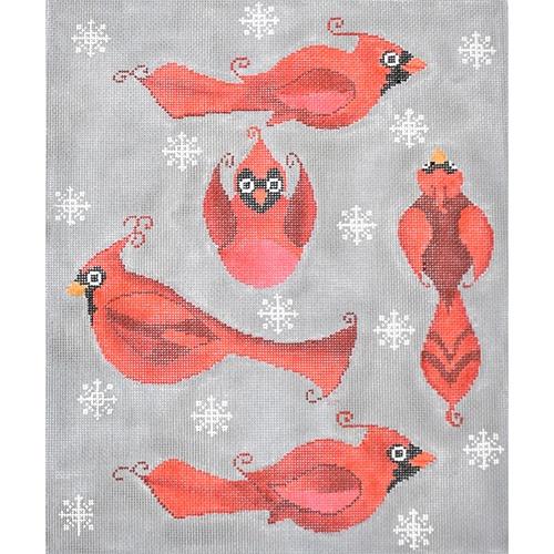 Christmas Cardinals (TAP) Painted Canvas Tapestry Fair  - 1