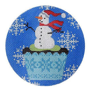Christmas Cupcake Snowman Painted Canvas Kirk & Bradley 
